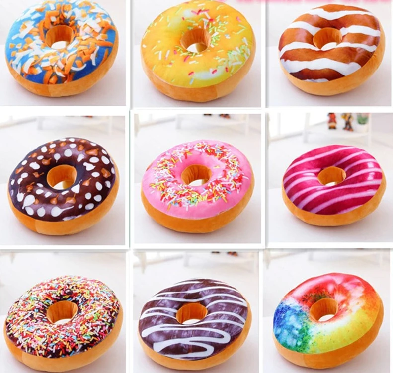 New Cute Simulation 3D Chocolate Donut Pillow Plush Toy Office Lunch Break Lumbar Pillow Cushion Lying Down Sleeping Pillow doll