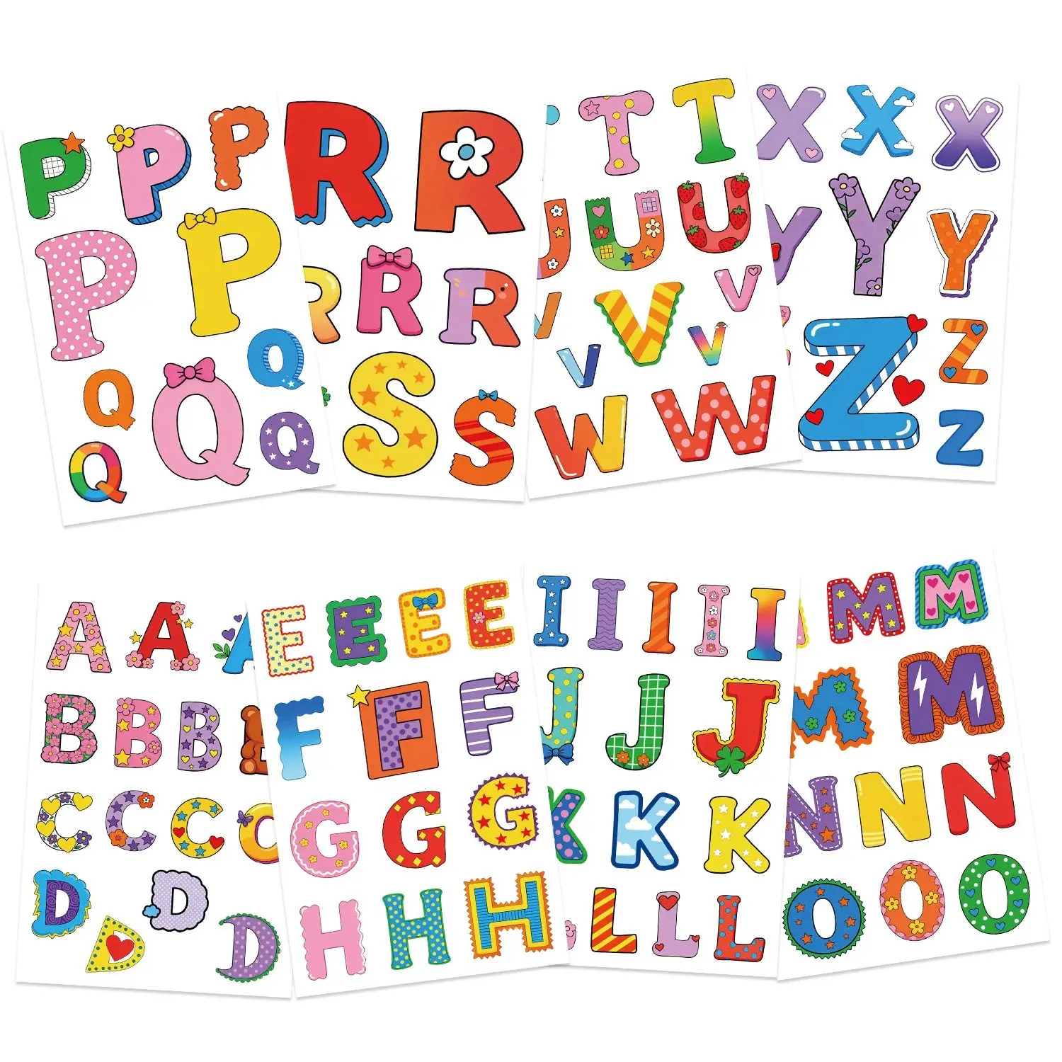 8/16 pezzi ABC lettere inglesi adesivi cartoni animati graffiti educativi estetici regali di design divertenti adesivo collage in PVC impermeabile