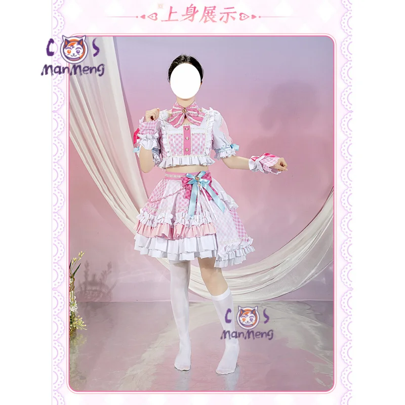 

BanG Dream! Anime Maruyama Aya Cosplay Costume Women Sweet Lolita Dress Headwear Socks Props Wig Set Halloween party Uniform