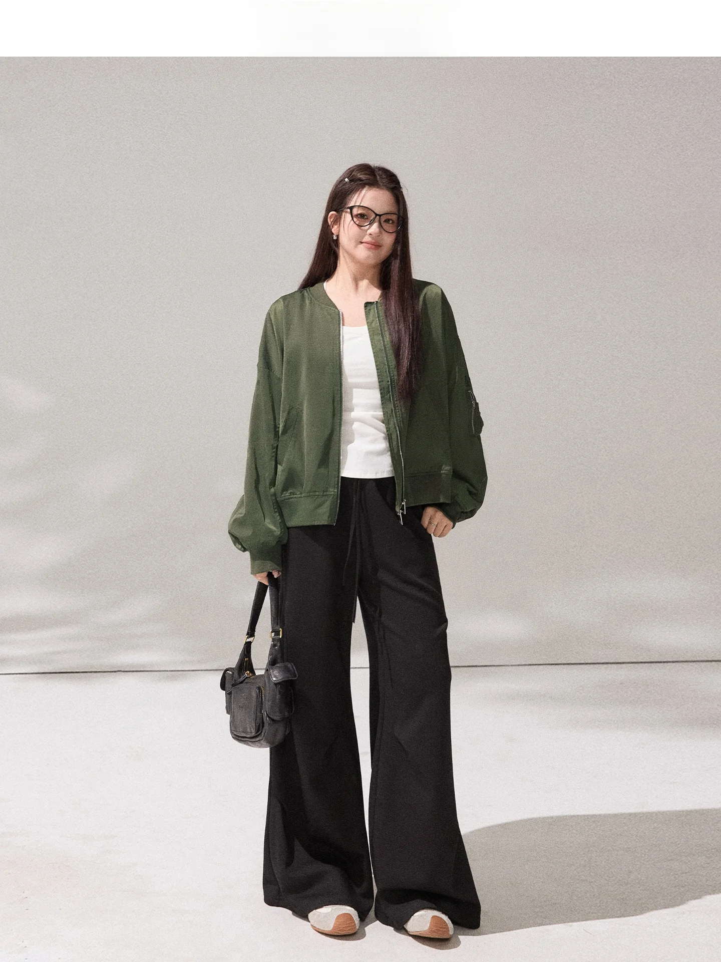 

Military een Baseball Sle Long Sve round Ne Casual Loose Fit Women's Jaet Asourda Padded Coat Spring Season