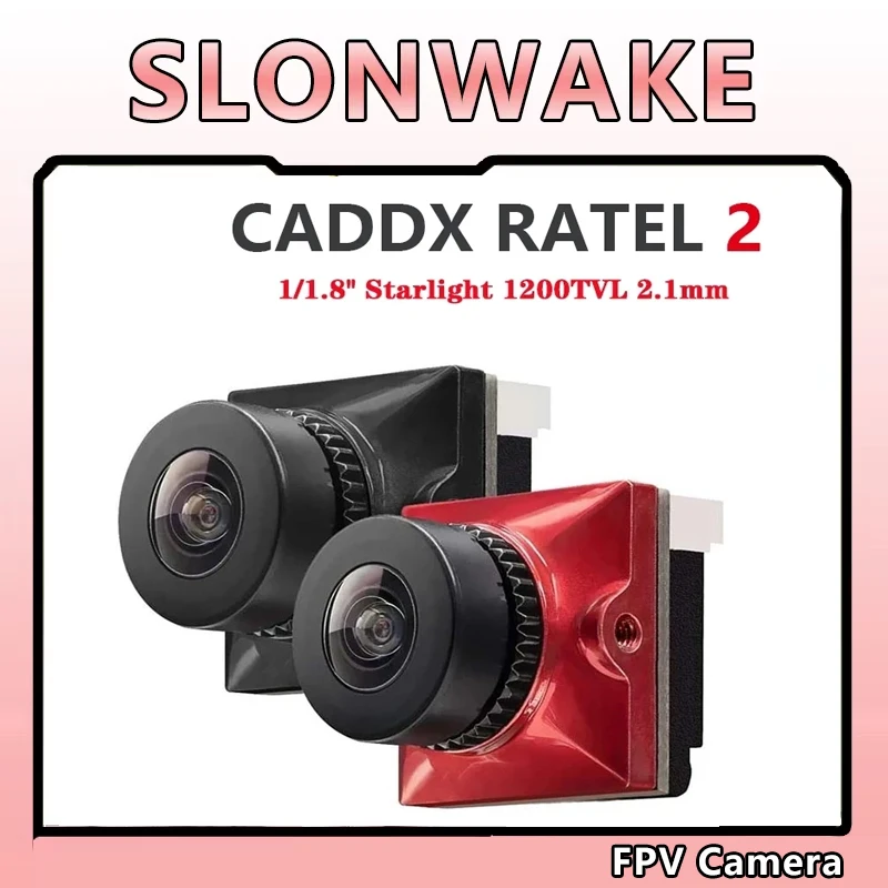 SLONWKAE Caddx Ratel 2 V2 FPV Camera Ratel2 2.1mm Lens 16:9/4:3 NTSC/PAL Switchable With Replacement Lens Micro FPV Camera Drone