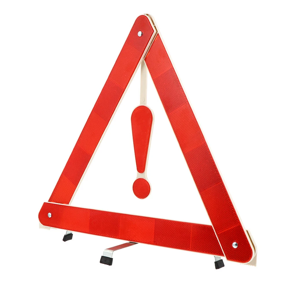 Plastic Foldable Triangle Warning Signs Reflective Safety Tripods for Car Emergency Use Fog Rain Snow Weather Road Accessories