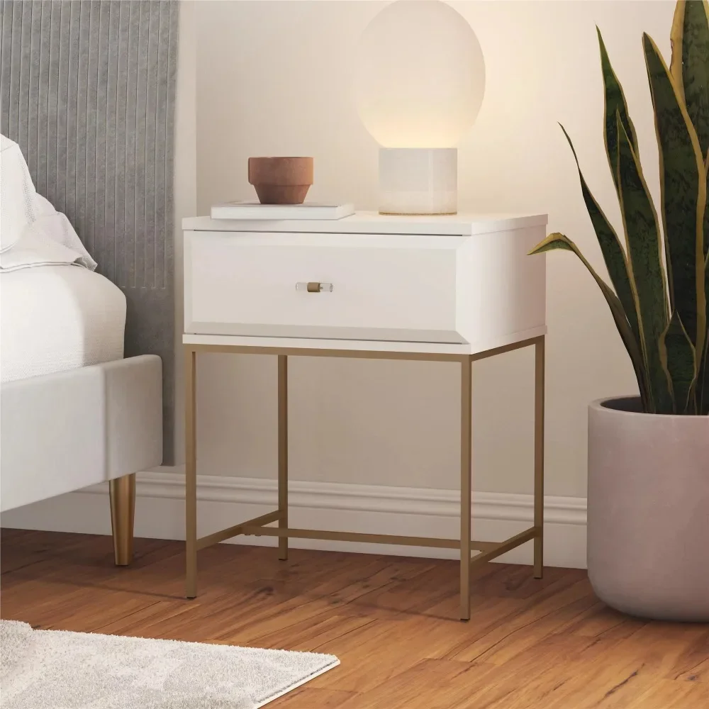 

Nightstand, Attractive Side Table, White Effie Nightstand