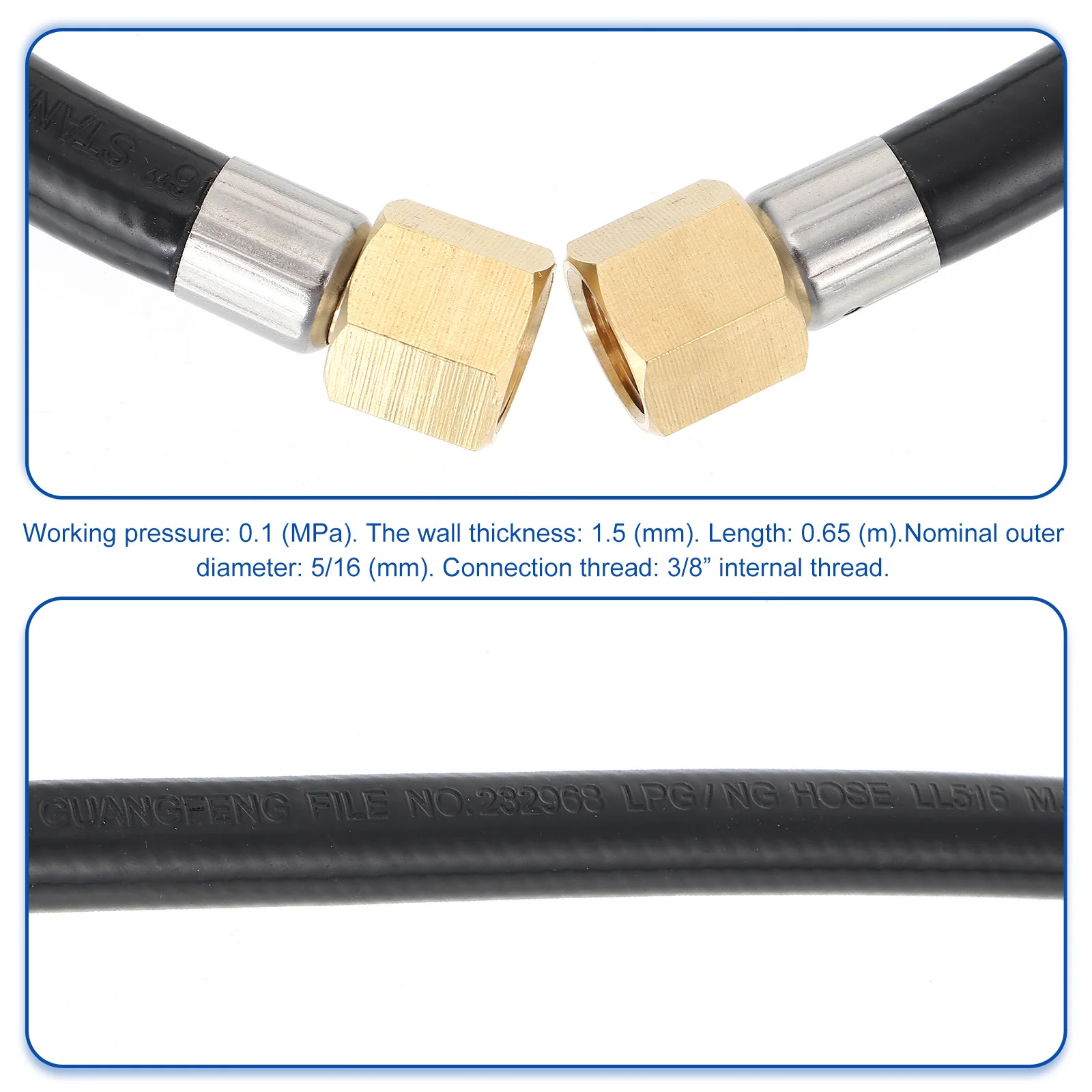 

Propane Hose For High-Quality Copper Head Adapter Durable Outdoor Camping Bbq Grill Replacement