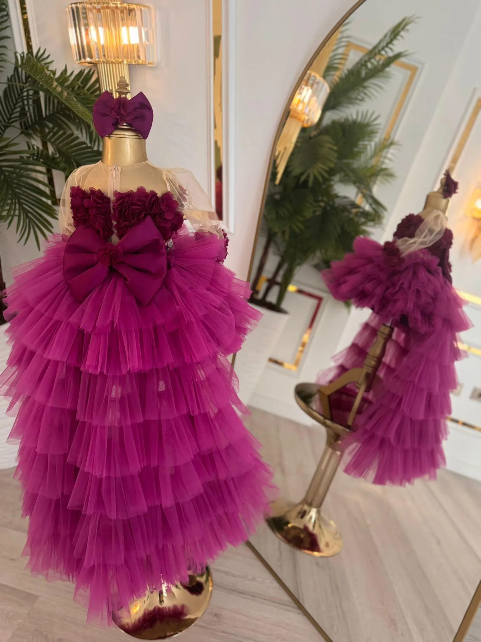Custom JDY High Couture Heavy Industry Flower Girl Dress Wedding Banquet Gown Birthday Party Pageant فساتين اطفال