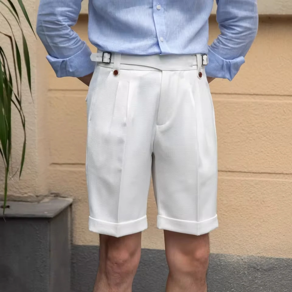 

Men's Casual Naples Italy Style Holiday Beach Short Pants Mid Waist Fashion Slim Five Parts Pants Summer Wear Comfortable Shorts