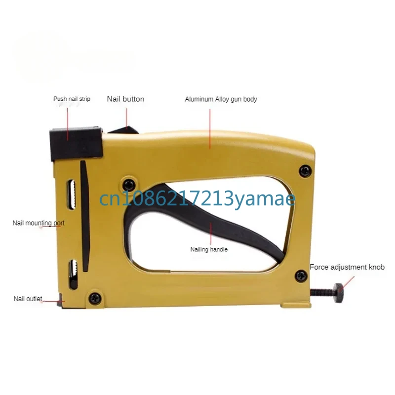 Furniture Interior Decoration Manual Nail Gun Leather Product HM515 Tools with 1000PCS, 5x15MM