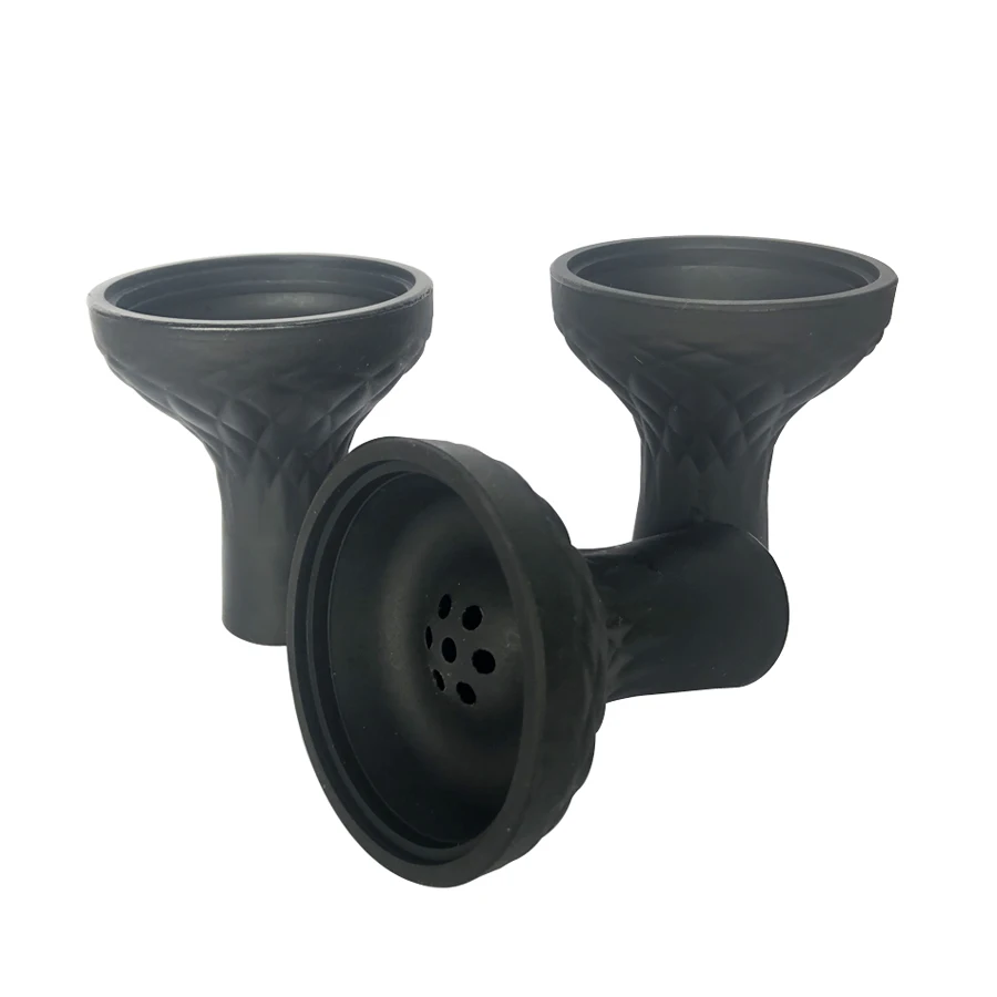 Diameter 8cm  Single or 7 Holes Black Silicone Bowl Shisha Hookah Nargile Sheesha Narguile Chicha Hookah Accessories
