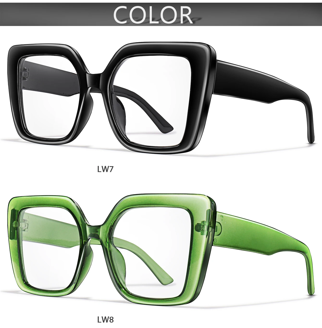 Lesebrille mit großem Rahmen, bunt, rechteckig, für Männer mittleren Alters und ältere Menschen, Lesebrille für presbyopische Sehstörungen +150 +200 – Detail 3