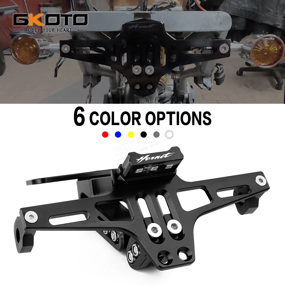 For Honda CB650F CB 599 CBR 600 F2.F3.F4.F4i Hornet Motorcycle CNC License Plate Bracket Holder CB600F Hornet