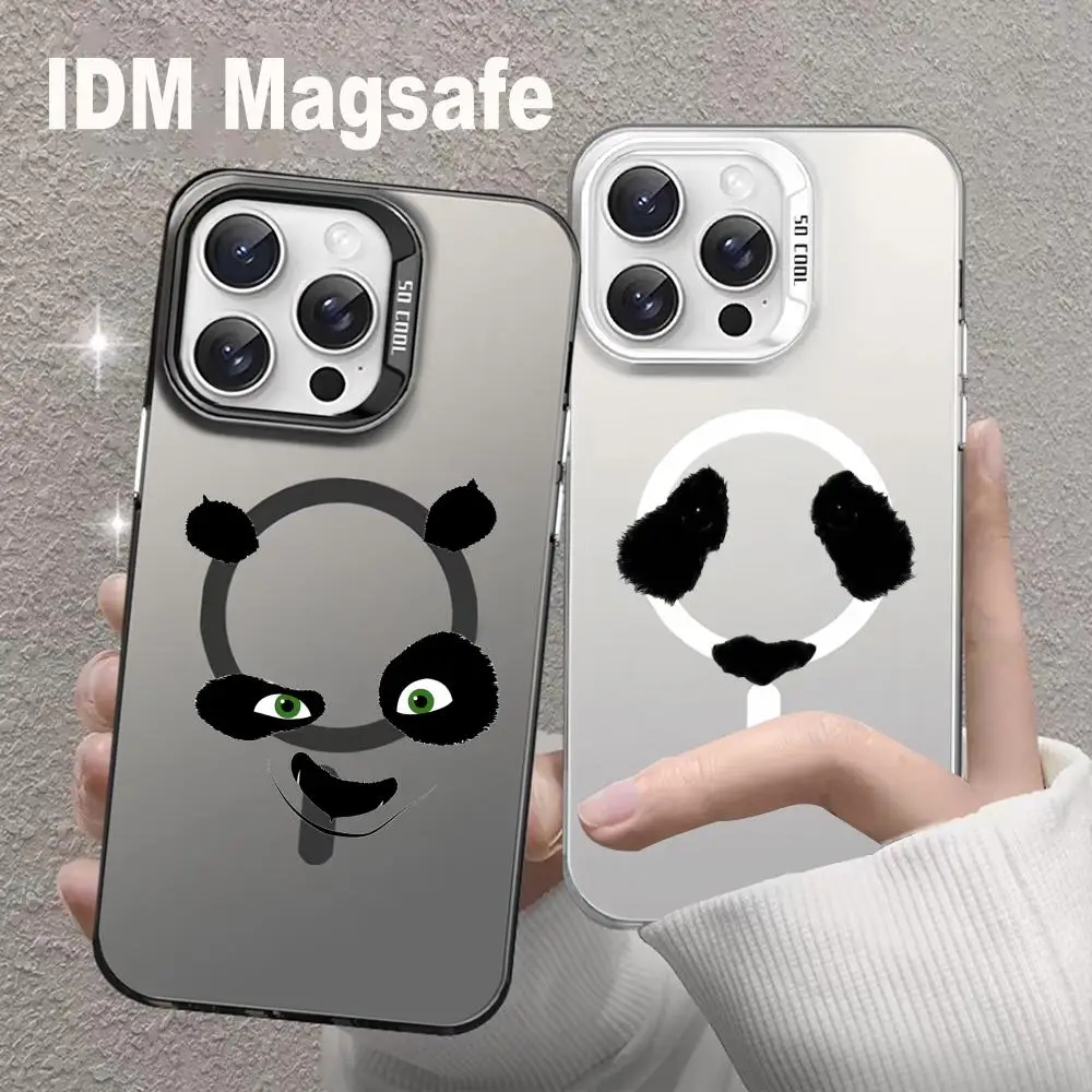 

Cute panda Phone Case For iPhone 16 15 14 13 12 11 Pro Max Mini Plus For IDM Magsafe Wireless Charge Cases Cover