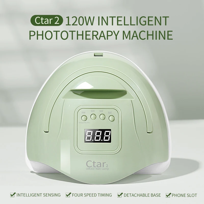 Lámpara de uñas UV/LED de 120W, máquina de fototerapia de uñas, doble fuente de luz, lámpara de uñas UV para mujeres y niñas, arte de uñas, uso DIY