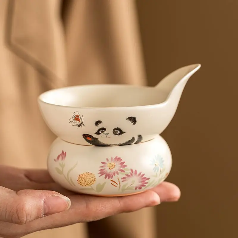 

Mi Huang Glazed Panda Play Butterfly, чайный фильтр для утечки чая, домашний креативный чайный сервиз, аксессуары