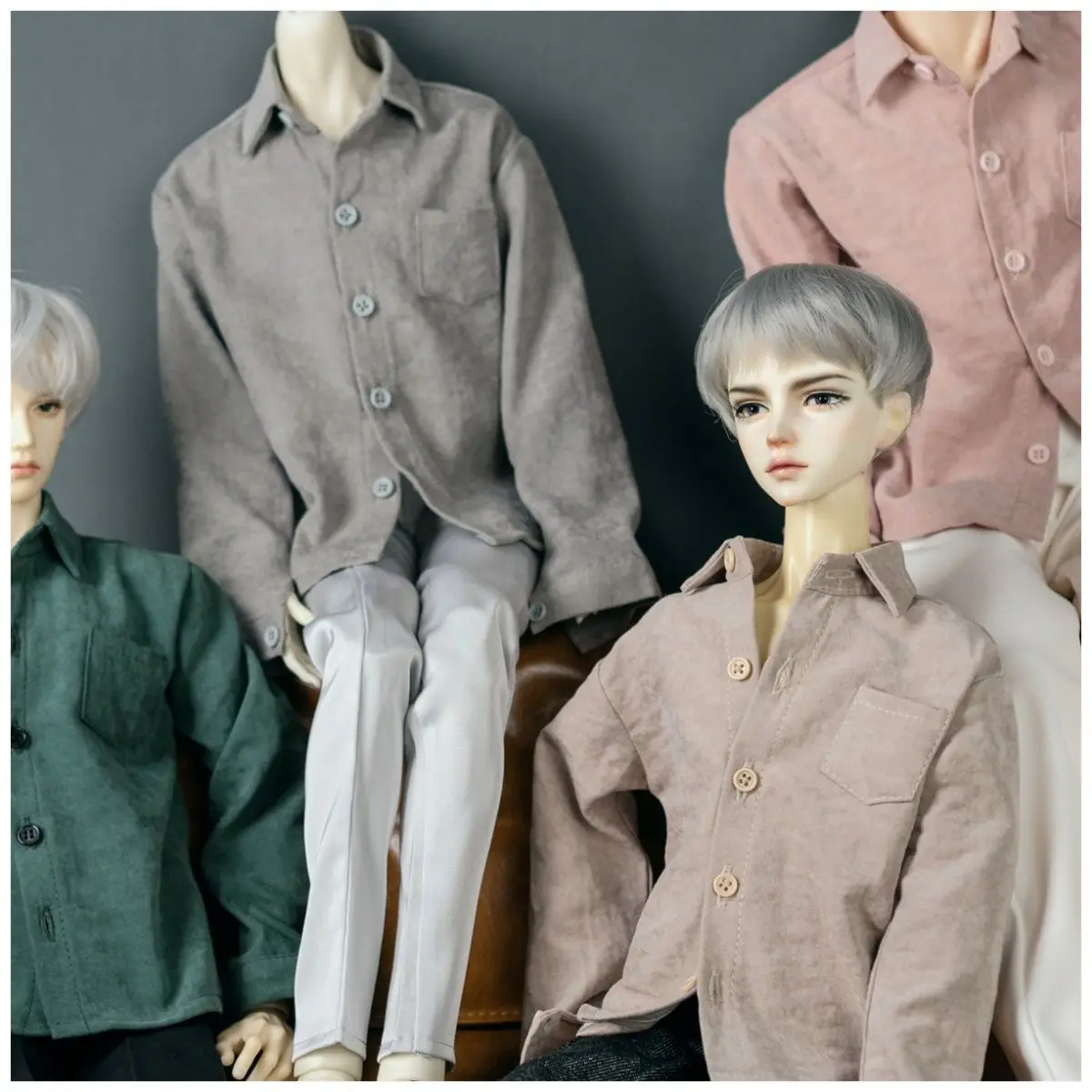

BJD children's clothing daily versatile new exquisite multi-color velvet shirt 3 points 68 73 ID75 Uncle long sleeved 3 colors
