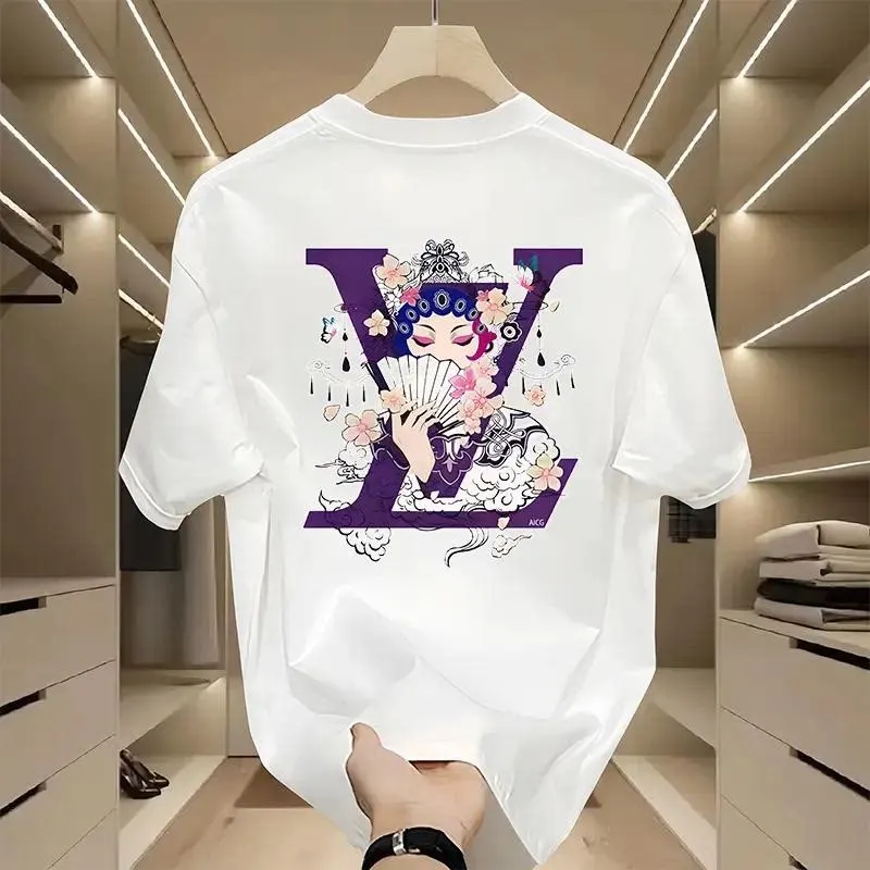 

Высококачественная мужская летняя футболка из плотного чистого хлопка с коротким рукавом, оригинальный дизайн, модный принт, брендовая.