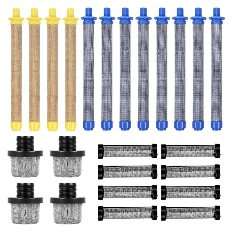 92MF 24pack Threaded Cup Strainer and Woven Filter Set for Airless Sprayers