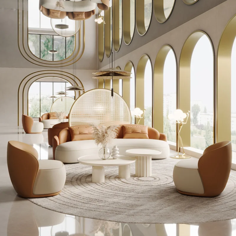 الحديثة الشمال وحدات أريكة مجموعة أزياء عارضة التلفزيون غرفة المعيشة أريكة مكتب مزدوج