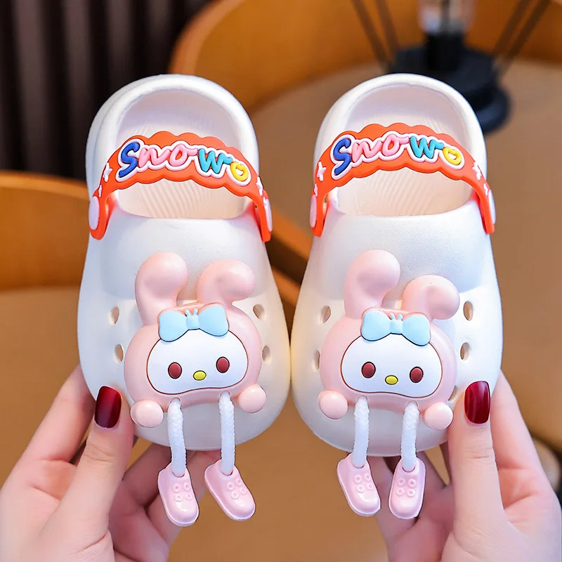 Cute Baby Girl Slippers Cartoon Frog Sandals Baby Boy Beach Garden Sandals Newborn Infant Indoor Bath Anti-slip Shoes Summer