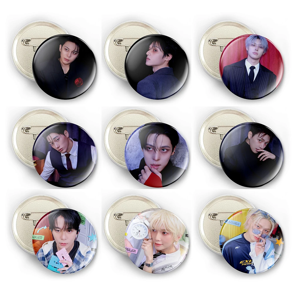 58mm Pin ATEEZ 14th Mini Album GOLDEN HOUR : Part.5 MY BESTIES Badge Concept Photo 3 KPOP Brooch for Backpack/T-shirt