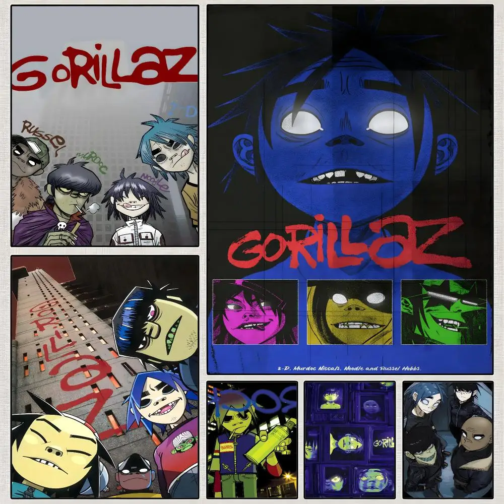 Music Gorillaz The Mountain Virtual Band Poster PP Wall Art Print Removable Water-Resistant Home Decor ForBedroom Apartment Gift