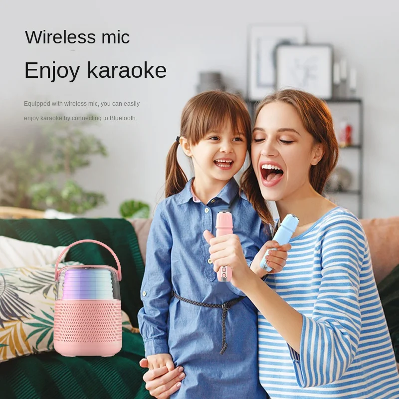 Portable Bluetooth Speaker Wireless Microphone Karaoke Sound TF Card Music Player Gift Singing KTV Audio Outdoor New Hot Sale