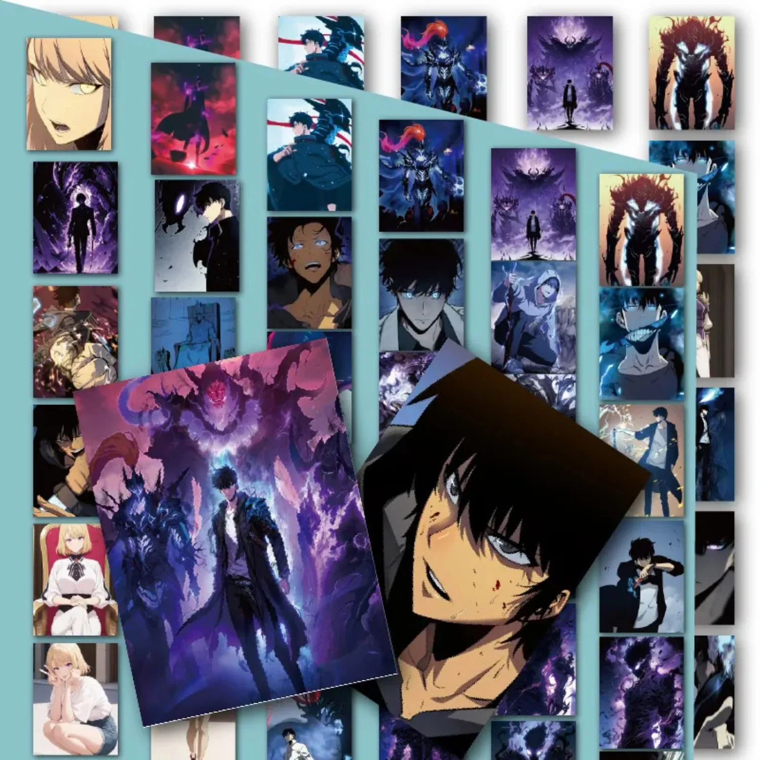 55 Set di adesivi anime per cartoni animati con livellamento singolo - Adesivi per casco per bottiglia d'acqua per notebook impermeabile in PVC - Regalo da collezione per fan