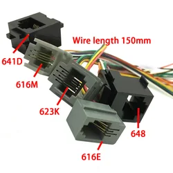 10PCS RJ11 RJ12 RJ45 telephone FEMALE SOCKET connector with wire 4P4C 6P4C 6P6C 8P8C female jack connector 616E 623K 616M 641D