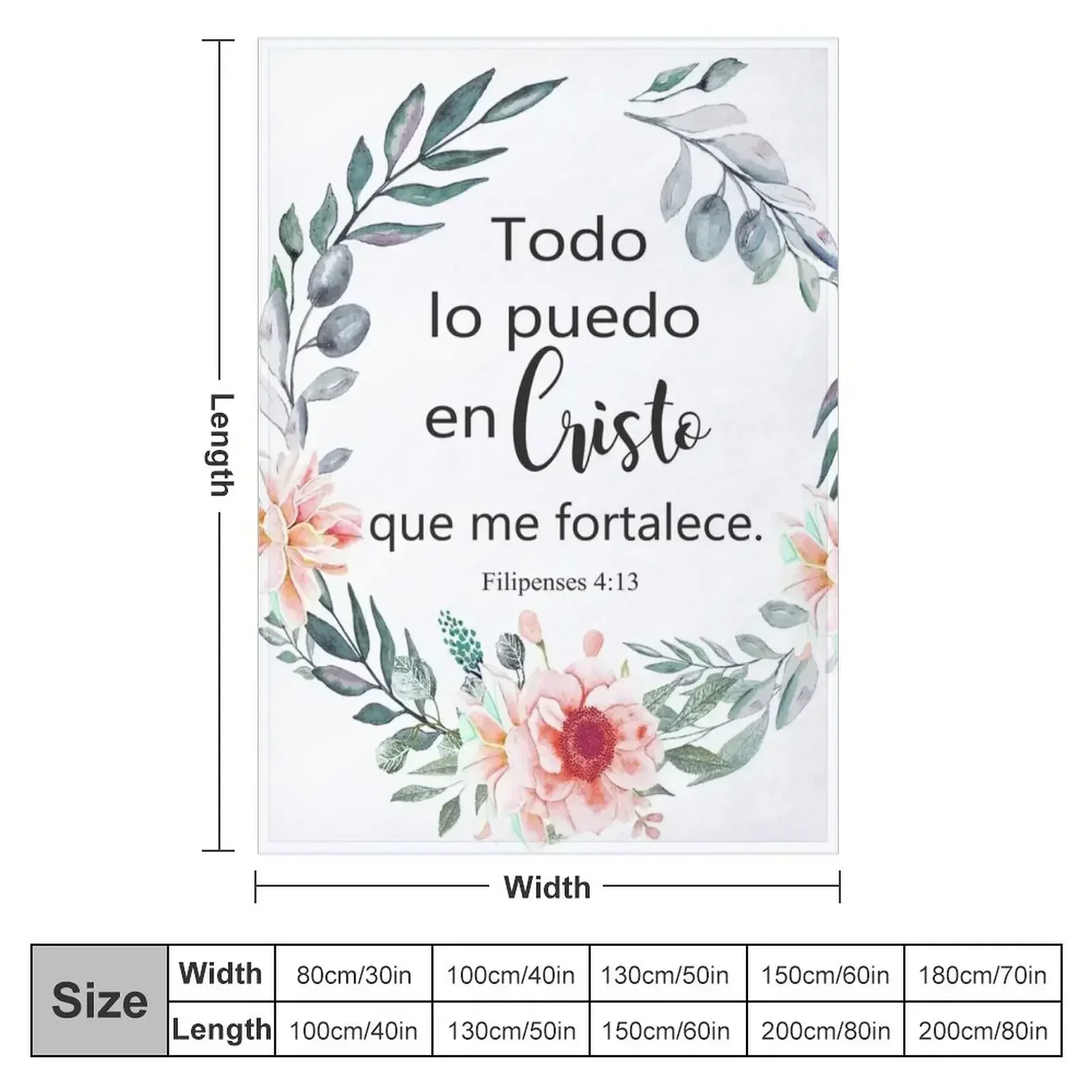 TODO LO PUEDO EN CRISTO QUE ME FORTALECE Throw Blanket sofa bed Bed linens for babies Blankets For Bed decorative Blankets