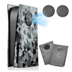 Piastre di copertura laterale per frontalino PS5 guscio rigido per PC con prese d'aria di raffreddamento e filtro antipolvere per custodia di ricambio per Playstation 5 Camouflage