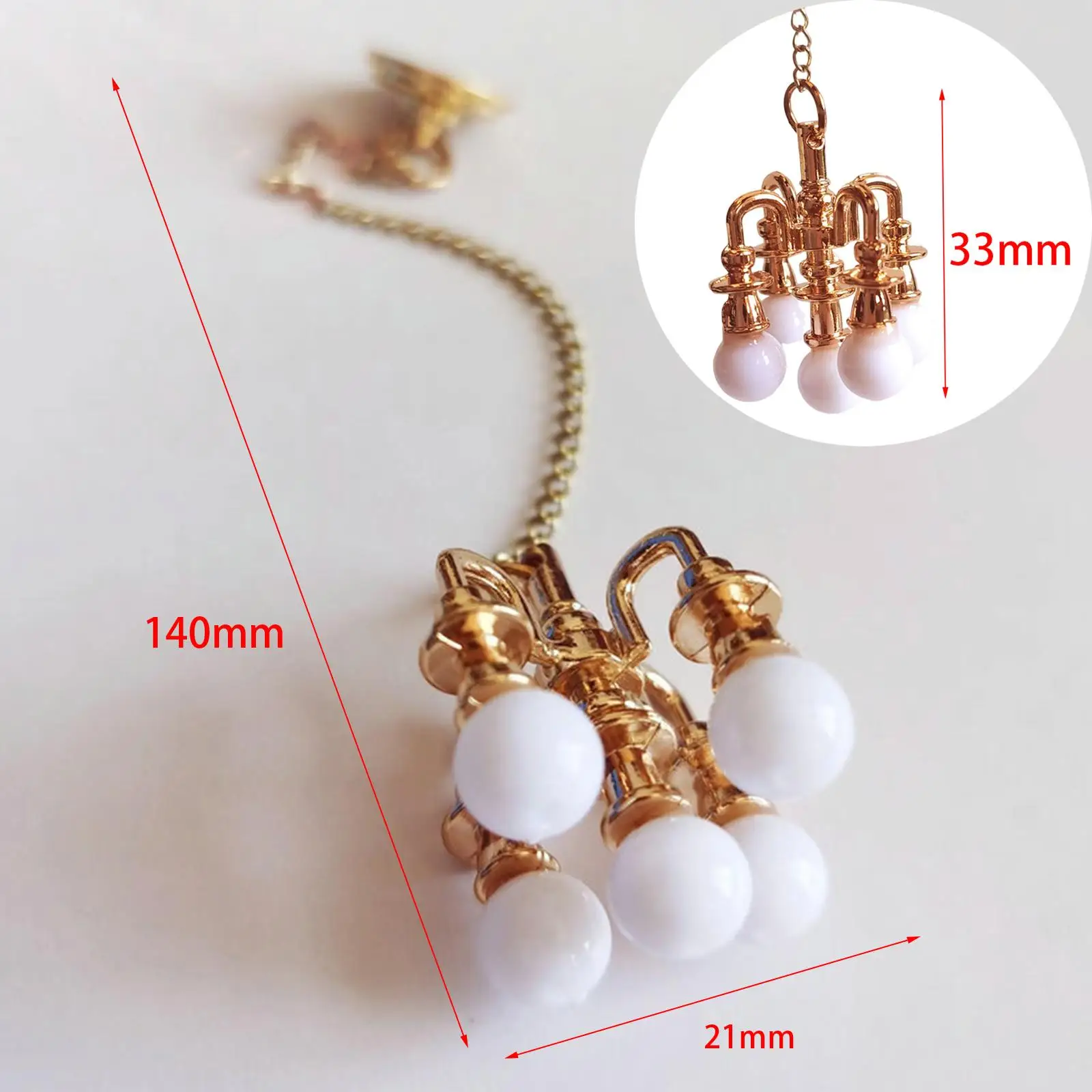 

Миниатюрная люстра из сплава, потолочный светильник, аксессуар для кукольного домика, для мебели в масштабе 1/6, 1/12