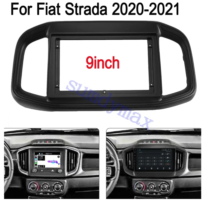 

2 Din 9-дюймовый автомобильный радиоприемник для установки DVD GPS Mp5 пластиковая рамка панели лицевой панели для Fiat Strada 2020 2021 2022 комплект крепления на приборную панель