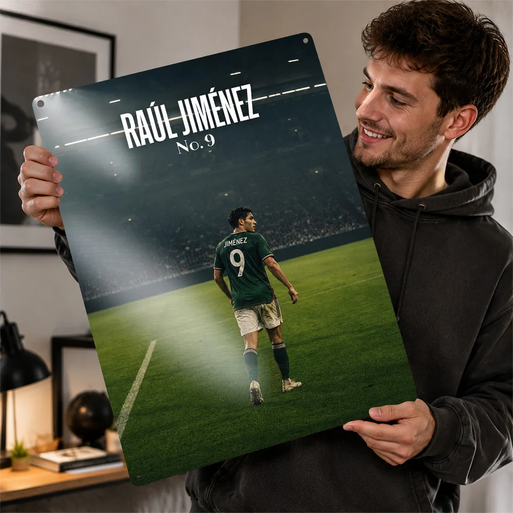 Raúl Jiménez Football Aluminum Poster Personalized Metal Sign Victory Moment Style Wall Art Made For Loyal Supporters In Study