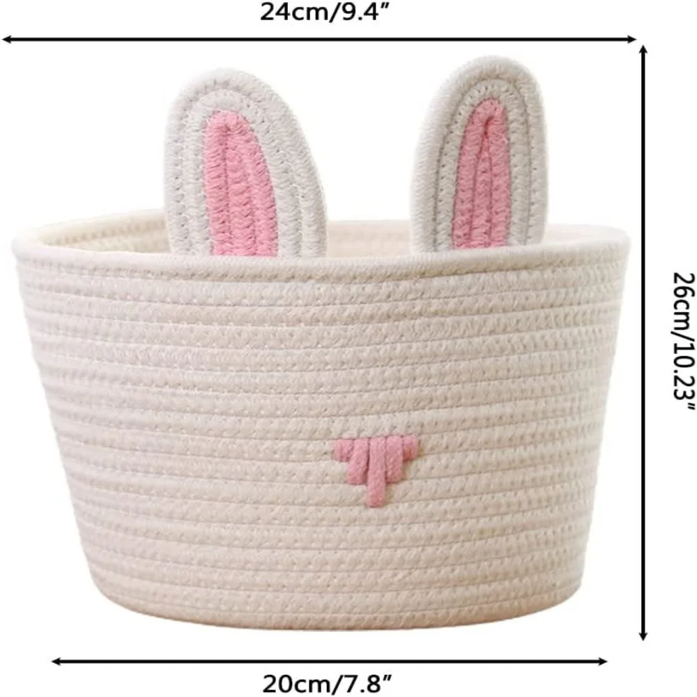 Handle Easter Basket New Bunny Egg Handmade Beach Basket Hunting supplies Storage Organize Toy Storage Basket Girl/Boy