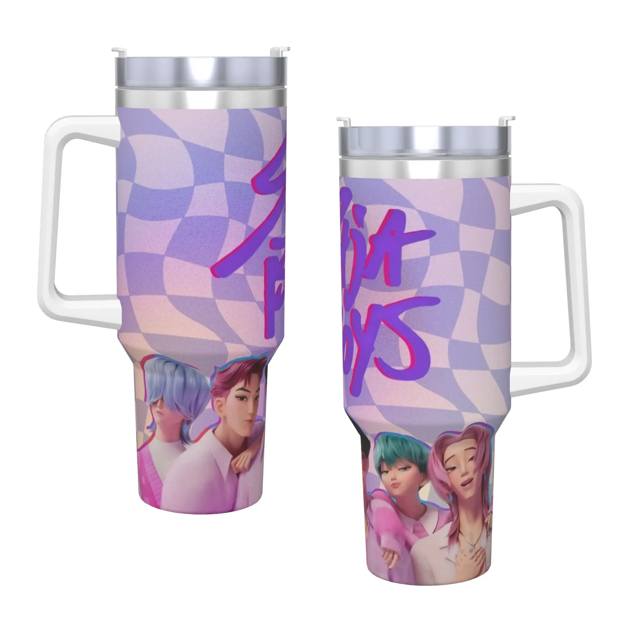 Stainless Steel Tumbler Saja Boys - K-POP DEMON HUNTERS Thermal Cups  Keep Heat Cold Drink Mugs Cup Driving Printed Water Bottle