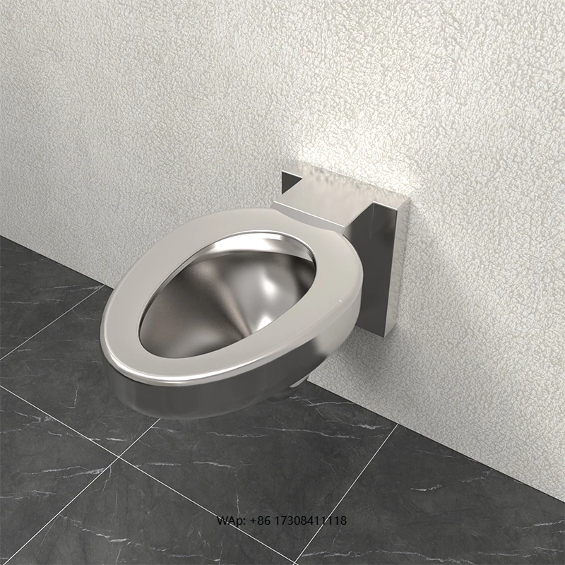 

Современный настенный унитаз из нержавеющей стали 304, популярный европейский дизайн для школы и ванной комнаты с дренажем P-образного клапана