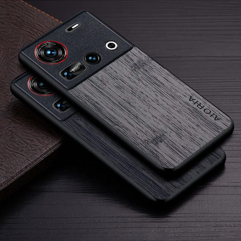 Case for Nubia Z70 Ultra Z60S Pro Z60 Ultra funda bamboo wood pattern Leather cover Luxury coque for Nubia Z60 Ultra case capa