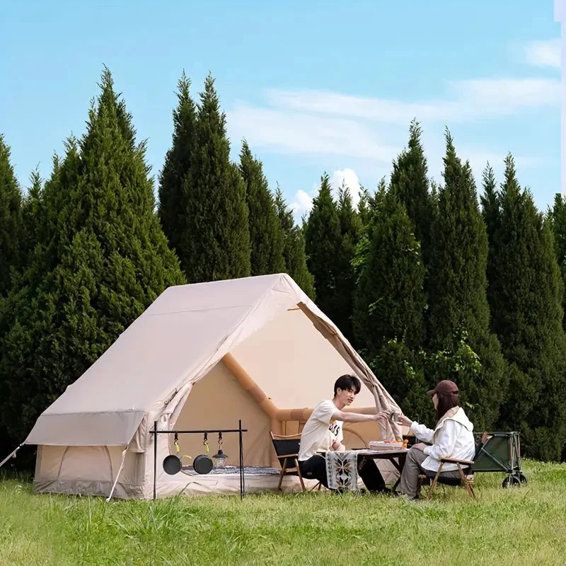 PAKICETUS Aufblasbares Dachzelt für 4-6 Personen, schnell aufbaubares Campingzelt mit Luftpumpe für Familien-Camping im Freien