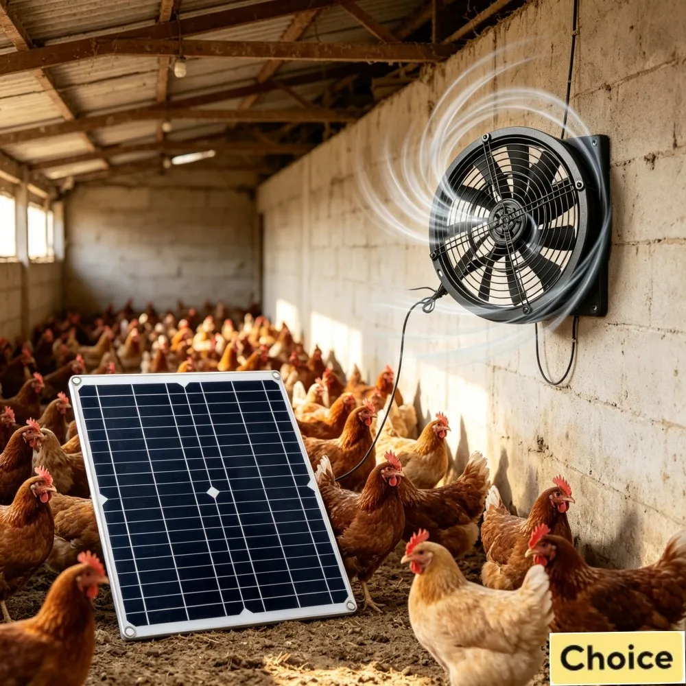 

15-25W Eco-friendly Solar Air Exhaust Fan Kit Stable Vent Use for Livestock Pen Kennel Outdoor Building