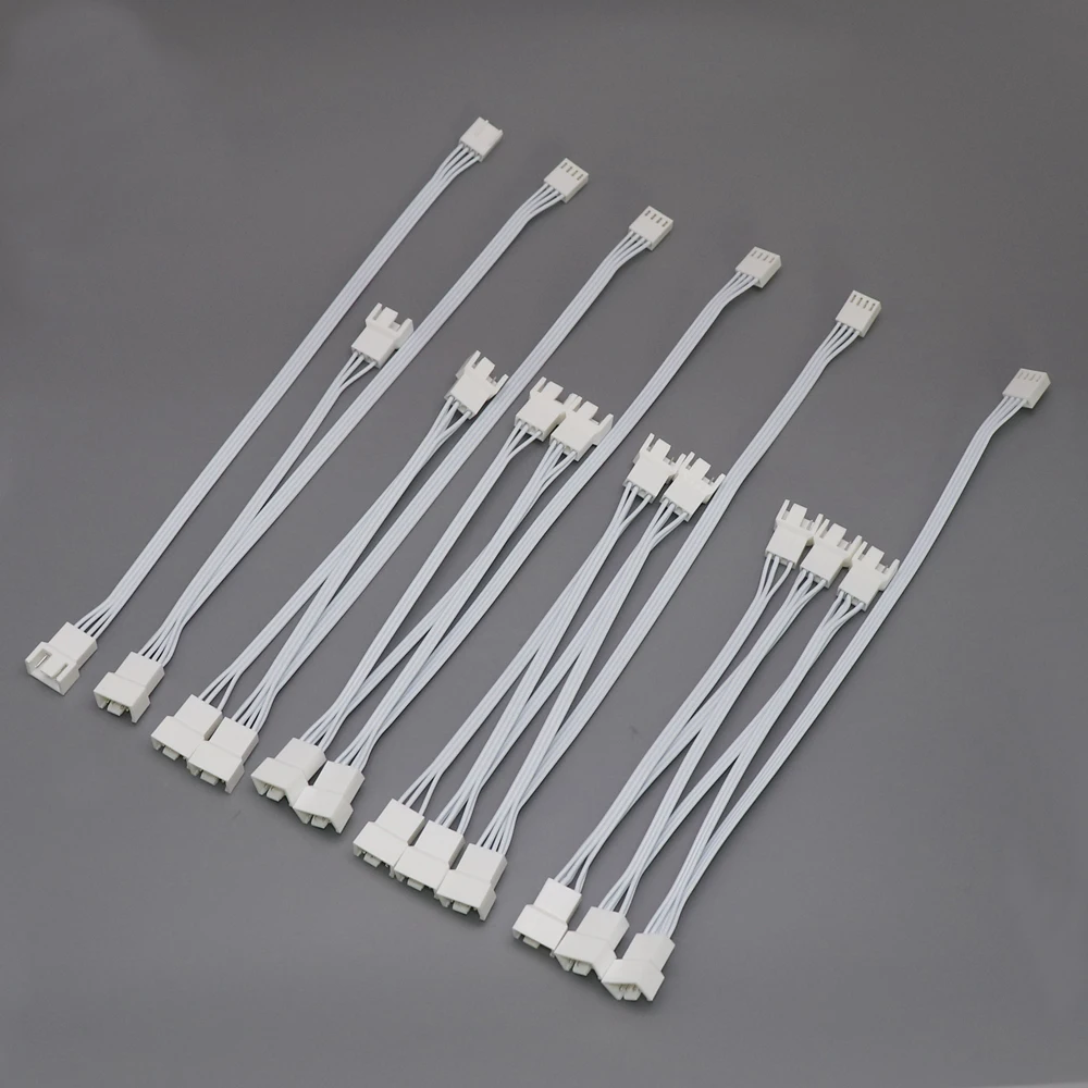 Кабель-разветвитель-angitu-full-white-1x2x3x4x5x6x4pin-для-вентиляторов-4-контактный-для-ПК-ЦП-pwm-штекер-гнездо-для-кулера-25см-15см