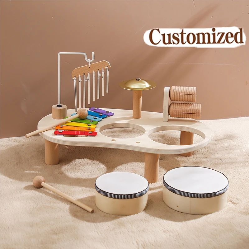 Customized Wooden Musical Instrument Children's Multifunctional Music Knocking Table Early Education Male And Female Music Toy