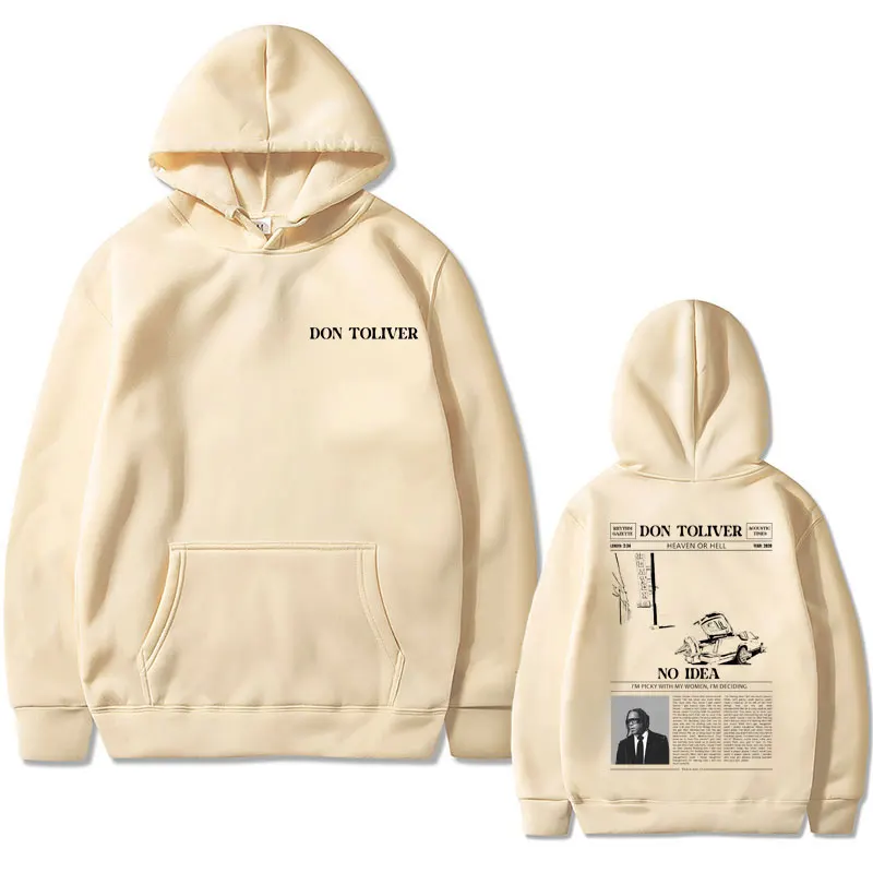 Rapper Don Toliver Heaven or Hell No Idea Album Graphic Hoodie Male Hip Hop Oversized Streetwear Male Fashion Vintage Pullover