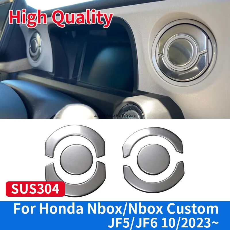 

Высокое качество из нержавеющей стали, хромированный автомобильный Стайлинг, внутренние аксессуары, украшение для вентиляционного отверстия кондиционера для Honda N-BOX Nbox Custom JF5 JF6
