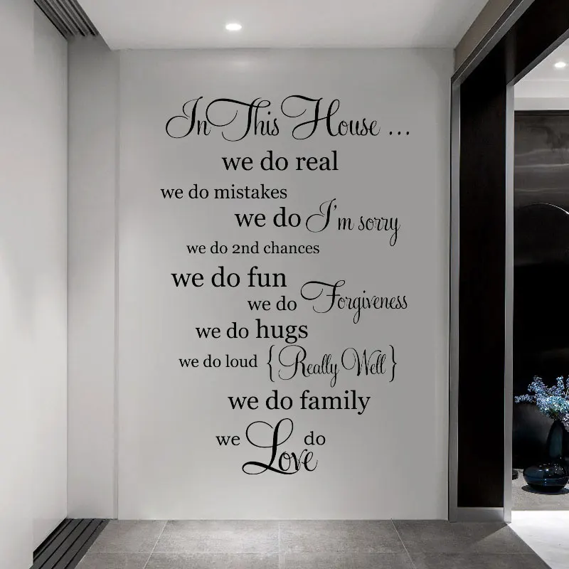 In This House Family Rules Quote Wall Decal Vinyl Modern Home Decor Living Room Hallway Lounge Kitchen Decoration Sticker Z615