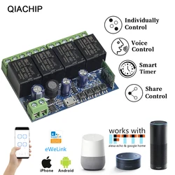 Ewelink WiFi Smart Switch DC 12V 24V 48V Wireless Remote Control With Alexa Google Home Voice Control For Garage Doors LED Light