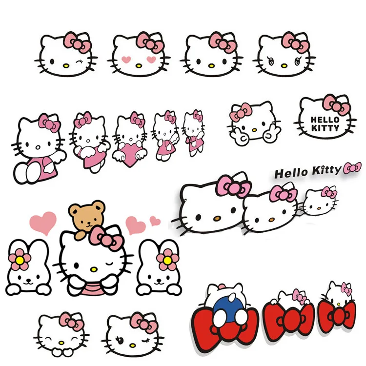 Sanrio Cute Hello Kitty Series Car Sticker Kawaii Motorcycle Decoration Reflective Sticker Children\'s Toy Birthday Gift