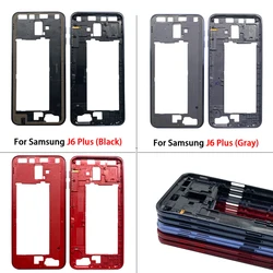 Middle Frame For Samsung J6 J600 J6 Plus J610 With Camera Glass Lens Front Housing Middle Bezel Chassis Shell Parts