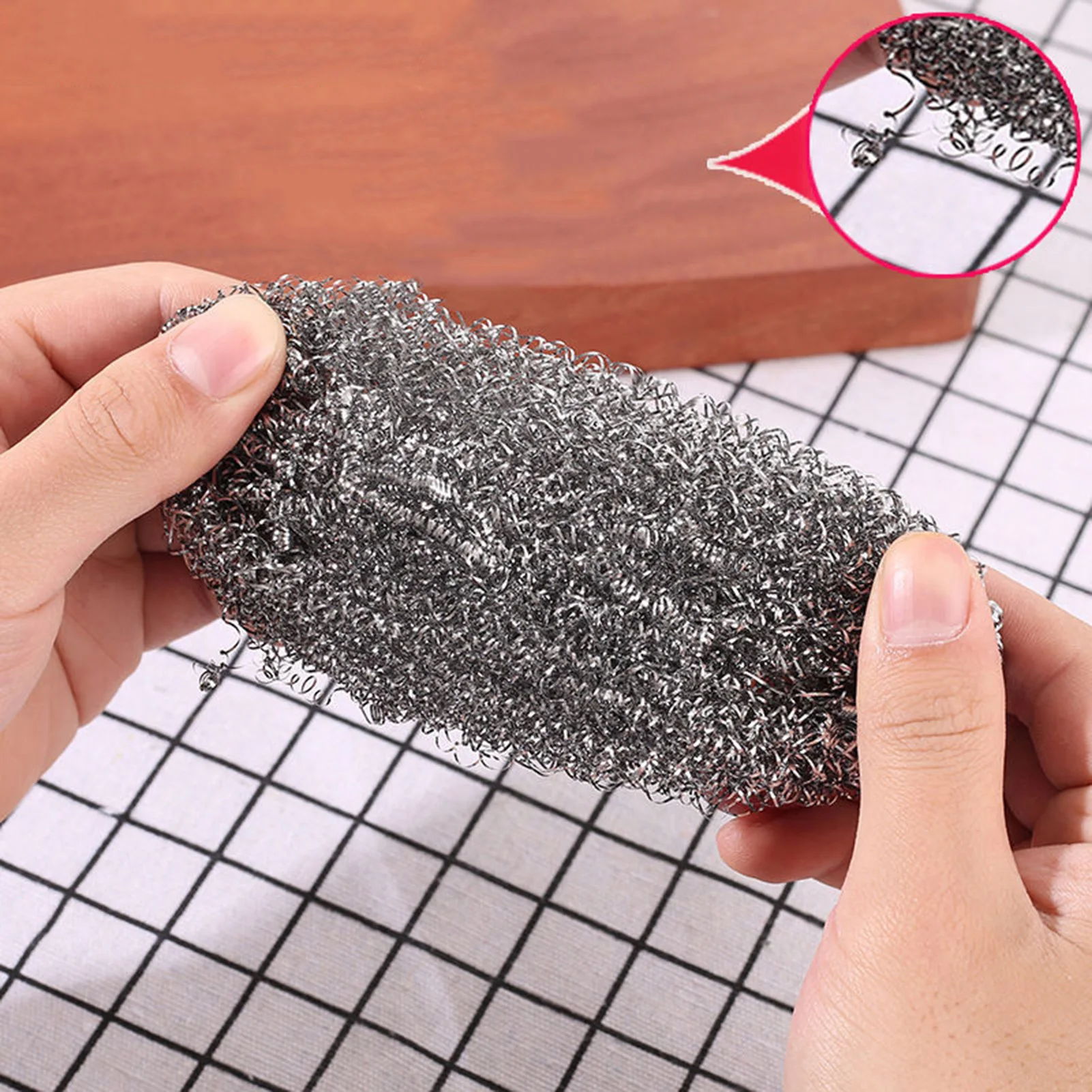 6pcs Steel Wire Ball Stainless Steel Scrubbers Kitchen Scrubbing Scouring Pad Dishwashing Steel Scrubber for Pot Rust Removal