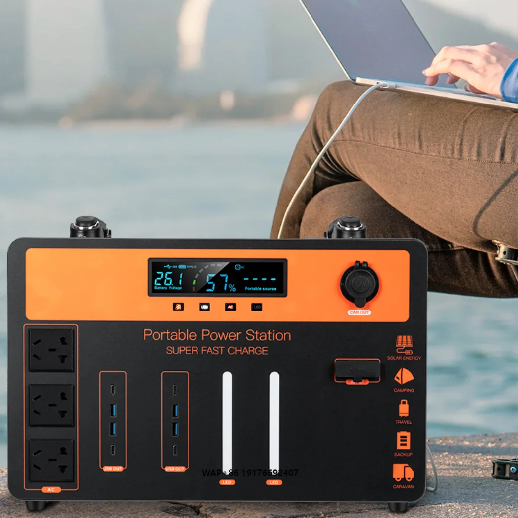 Outdoor Home Energy Storage Battery 2.5KWh Travel Car Portable Power Pack Lifepo4 Battery 2500W Portable Power Station