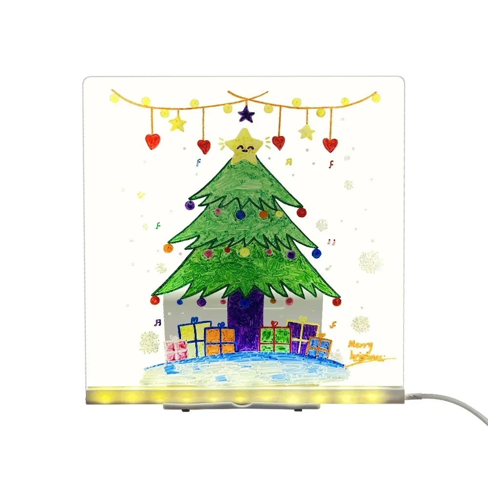 Acrylic Transparent Puzzle Board, LED Night Light Drawing Surface, Ideal Christmas Present