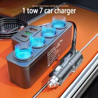 Multi-port QC3.0 PD Car Charger Adapter 4 Expansion Ports 12-24V Car Plug Smart Shunt for Fast Charging